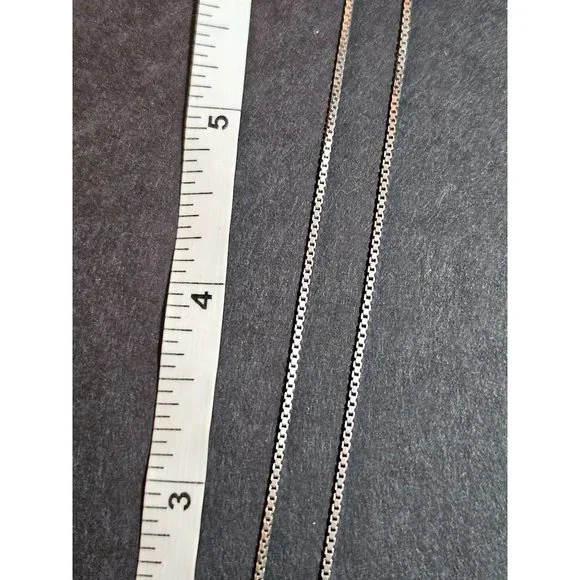 **Final Sale** Italian sterling silver box chain necklace - Picture 6 of 11